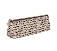 YBGHDAA Pink Flower Show Steer Cows Cattle Printing School Pencil Case Holder Triangular Cute Pen Marker Pouch for Boys and Girls Gift