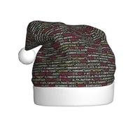YBGHDAA Programmer Programming Code Printing Adult Plush Christmas Hat With White Pom Pom Annual Ceremonies Caps Stage Performances Cap