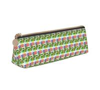 YBGHDAA Puerto Rico Flag Frog Palm Trees Printing School Pencil Case Holder Triangular Cute Pen Marker Pouch for Boys and Girls Gift