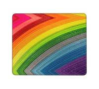 YBGHDAA Rainbow Color Stripe Thick Mouse Pad Desk Mat, Precise Stitch Lock Edge Non-Slip Design For Pc Console Work Study