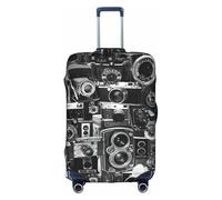 YBGHDAA Retro Cool Camera Collection Printing Suitcase Cover with Zipper, Handle Holes,Elastic Material Keeps Luggage Closed,Ideal for Travel