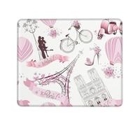 YBGHDAA Romantic Paris Butterfly Eiffel Thick Mouse Pad Desk Mat, Precise Stitch Lock Edge Non-Slip Design For Pc Console Work Study