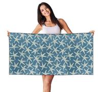 YBGHDAA Starfish Coastal Wool Printing Peach Skin Velvet Beach Towel 27.5"X55" Oversized Quick Dry Travel For Gym Camping