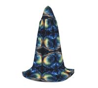YBGHDAA Starry Night Sky Deep Outer Space Teen Hooded Cape Cloak For Cosplay Halloween Party Witch Vampire Wizard Masquerade Ball Costume