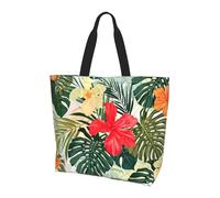 YBGHDAA Summer Hawaiian Minimalist Printed Tote Bag For Women, Large Capacity Shoulder Bags, Lightweight Handbag For Work, College, Travel