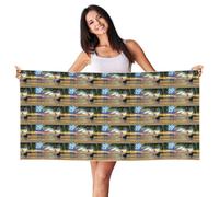 YBGHDAA Sunset At The Beach Printing Peach Skin Velvet Beach Towel 27.5"X55" Oversized Quick Dry Travel For Gym Camping