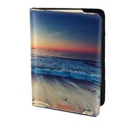 YBGHDAA Sunset View On The Beach Shore Printing Passport Holder Travel Must Have for Women Men Card Passport Wallet Fit All Standard Passports