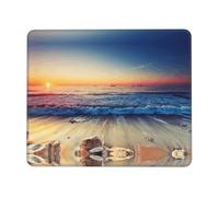 YBGHDAA Sunset View On The Beach Shore Thick Mouse Pad Desk Mat, Precise Stitch Lock Edge Non-Slip Design For Pc Console Work Study