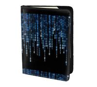 YBGHDAA The Blue Binary Printing Passport Holder Travel Must Have for Women Men Card Passport Wallet Fit All Standard Passports