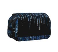 YBGHDAA The Blue Binary Printing Pencil Case Gel Pens Holder Organizer Bag Portable Artist Painting Pencil Pouch