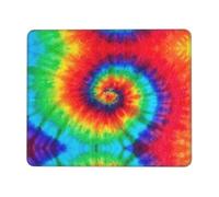 YBGHDAA Tie Dye Hippies Thick Mouse Pad Desk Mat, Precise Stitch Lock Edge Non-Slip Design For Pc Console Work Study