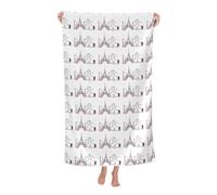 YBGHDAA Tower Eiffel With Paris Couple Trip Flowers Floral Basics Pool Beach Towels Soft Large And Thick