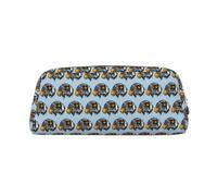 YBGHDAA Us Army Cool American Flag Eagle Printing School Leather Pencil for Boys Girls Senior Leather Cosmetic Case Makeup Bag with Zipper