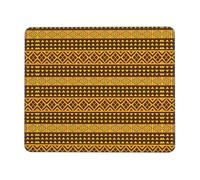 YBGHDAA Yellow And Brown Triangles Thick Mouse Pad Desk Mat, Precise Stitch Lock Edge Non-Slip Design For Pc Console Work Study