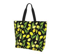 YBGHDAA Yellow Fresh Lemons Minimalist Printed Tote Bag For Women, Large Capacity Shoulder Bags, Lightweight Handbag For Work, College, Travel