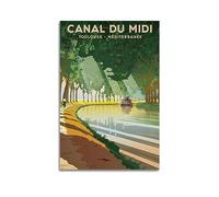YBHF CANAL DU MIDI FRANCE Vintage Travel Poster Wall Art Print Retro Aesthetic Room Decor Office Decorations 08x12inch(20x30cm) Unframe-style