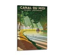 YBHF CANAL DU MIDI FRANCE Vintage Travel Poster Wall Art Print Retro Aesthetic Room Decor Office Decorations 08x12inch(20x30cm) Frame-style