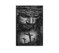 YBHF Jesus Poster Diamond Painting Religious Poster Wall Art Print Retro Aesthetic Room Decor Painting Canvas Posters for Home And Office Decorations 12x18inch(30x45cm) Unframe-style
