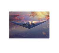 YBHF Military Fighter Poster B-2 Stealth And Strategic Bomber Spirit Poster Wall Art Print Retro Aesthetic Room Decor Office Decorations 16x24inch(40x60cm) Unframe-style