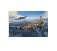 YBHF Military Fighter Poster for B-17 Flying Fortress Poster Wall Art Print Retro Aesthetic Room Decor Office Decorations 08x12inch(20x30cm) Unframe-style