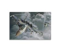 YBHF Military Fighter Poster for Su-30(1) Poster Wall Art Print Retro Aesthetic Room Decor Office Decorations 24x36inch(60x90cm) Unframe-style