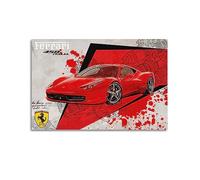 YBHF Supercar Poster for Ferrari 458 Italia Poster Wall Art Print Retro Aesthetic Room Decor 24x36inch(60x90cm) Unframe-style