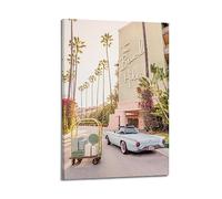 YBHF Vacation at The Beverly Hills Hotel Vintage Poster Wall Art Print Retro Aesthetic Room Decor 12x18inch(30x45cm) Frame-style