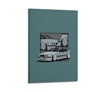 YBHF Vintage Sport Car Art Poster for BMW E36 Poster Wall Art Print Retro Aesthetic Room Decor 16x24inch(40x60cm) Frame-style