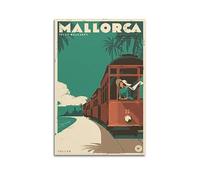 YBHF Vintage Travel Poster Mallorca Poster Wall Art Print Retro Aesthetic Room Decor Office Decorations 12x18inch(30x45cm) Unframe-style
