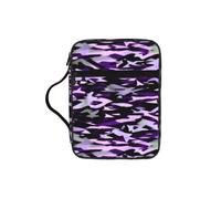 ybhgvc American Camouflage Purple Print Bible Storage Bag Scripture Holder Travel Devotional Home Use Religious Organizer