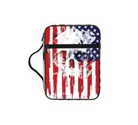 ybhgvc American Flag Skull Print Bible Storage Bag Scripture Holder Travel Devotional Home Use Religious Organizer