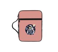 ybhgvc Astronaut On The Moon 1 Print Bible Storage Bag Scripture Holder Travel Devotional Home Use Religious Organizer
