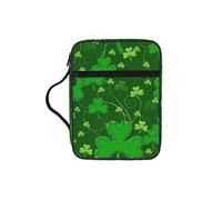 ybhgvc Background St Patrick's Day Glitter Print Bible Storage Bag Scripture Holder Travel Devotional Home Use Religious Organizer