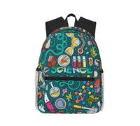 ybhgvc Cartoon Science Theme Print Unisex Lightweight Water-Resistant Casual Backpack Daily Commute Weekend Trips