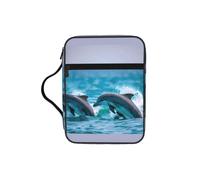 ybhgvc Dolphins in The Sea Print Bible Storage Bag Scripture Holder Travel Devotional Home Use Religious Organizer