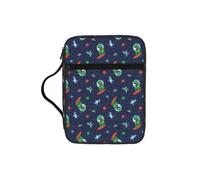 ybhgvc Funny Astronaut Dinosaur Rocket Print Bible Storage Bag Scripture Holder Travel Devotional Home Use Religious Organizer