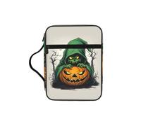 ybhgvc Green Ghost Horror Halloween Pumpkin 1 Print Bible Storage Bag Scripture Holder Travel Devotional Home Use Religious Organizer