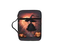 ybhgvc Halloween Flamingo Witch Hat Print Bible Storage Bag Scripture Holder Travel Devotional Home Use Religious Organizer