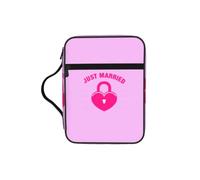 ybhgvc Just Married Print Bible Storage Bag Scripture Holder Travel Devotional Home Use Religious Organizer