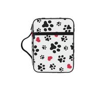 ybhgvc Love Cat Paw Heart Puppy Foot Print Print Bible Storage Bag Scripture Holder Travel Devotional Home Use Religious Organizer