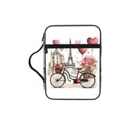 ybhgvc Love Paris Tower Coffee Wine Perfume Bicycle Heart Print Bible Storage Bag Scripture Holder Travel Devotional Home Use Religious Organizer
