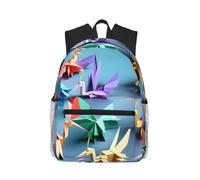 ybhgvc Origami Multicolor Papercraft Cranes Print Unisex Lightweight Water-Resistant Casual Backpack Daily Commute Weekend Trips