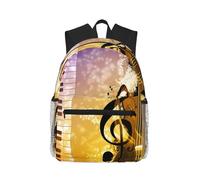 ybhgvc Piano Violin Music Notes Print Unisex Lightweight Water-Resistant Casual Backpack Daily Commute Weekend Trips