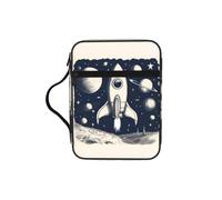 ybhgvc Rocket in Space Print Bible Storage Bag Scripture Holder Travel Devotional Home Use Religious Organizer