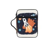 ybhgvc Rocket in Space Print Bible Storage Bag Scripture Holder Travel Devotional Home Use Religious Organizer