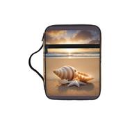 ybhgvc Seashell Landscape On The Beach Print Bible Storage Bag Scripture Holder Travel Devotional Home Use Religious Organizer