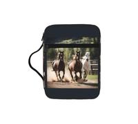 ybhgvc Three Running Horses Print Bible Storage Bag Scripture Holder Travel Devotional Home Use Religious Organizer