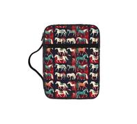 ybhgvc Various Kinds of Horses Print Bible Storage Bag Scripture Holder Travel Devotional Home Use Religious Organizer