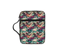 ybhgvc Various Kinds of Horses Print Bible Storage Bag Scripture Holder Travel Devotional Home Use Religious Organizer