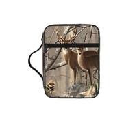 ybhgvc Wildlife Hunting Deer Bear Elk Print Bible Storage Bag Scripture Holder Travel Devotional Home Use Religious Organizer